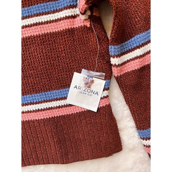 NWT Arizona Juniors Womens Turtleneck Long Sleeve Striped Pullover Sweater - Picture 6 of 12